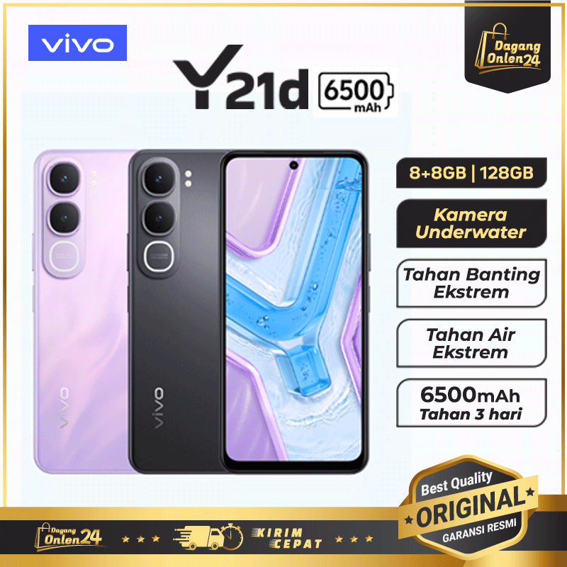 Vivo Y21d 8/128GB Handphone Android Tahan Air HP Murah Original 100% HP 1 Jutaan Terbaik 2025