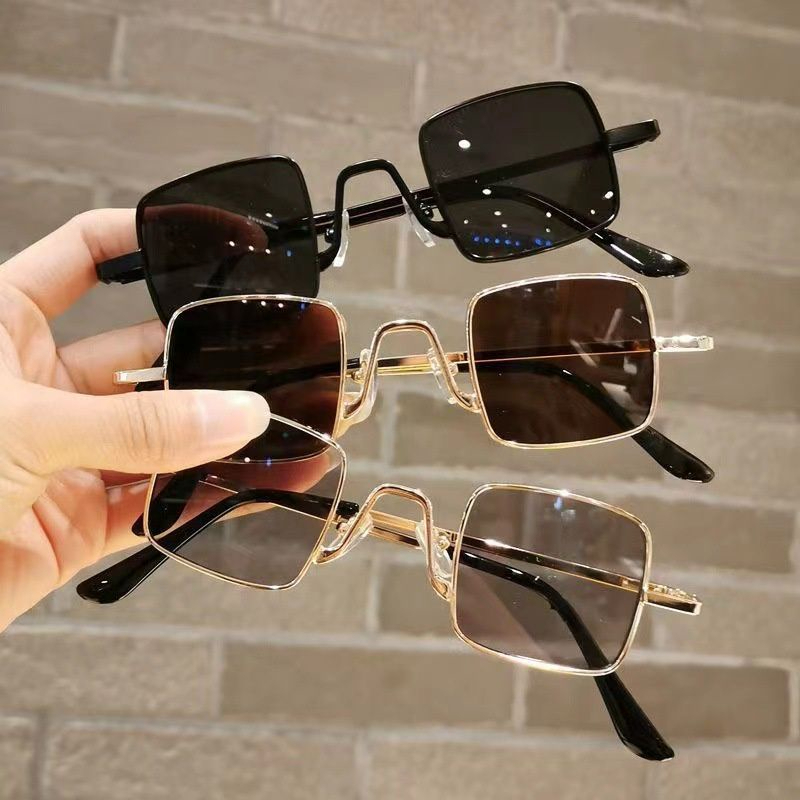 Kacamata Hitam Kotak Kecil Retro Vintage Frame Besi Korea Unik OOTD Pantai Anak Cowok Cewek  KCH105