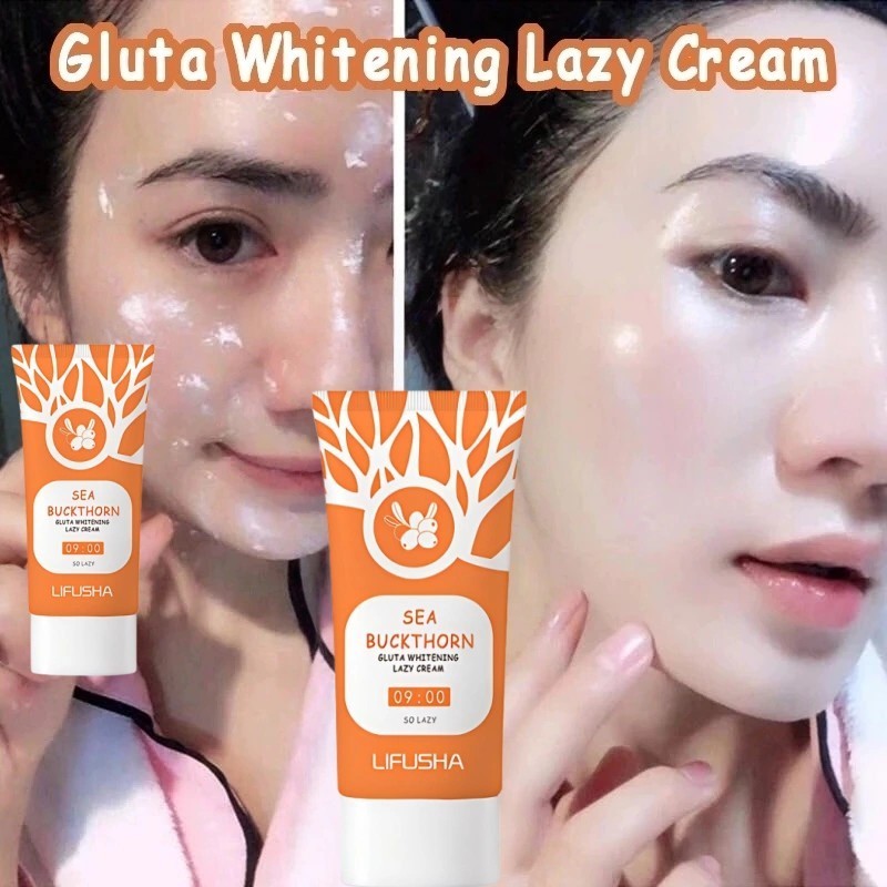 Gluta Whitening Lazy Cream 30g Krim Pemutih Wajah Moisturizer