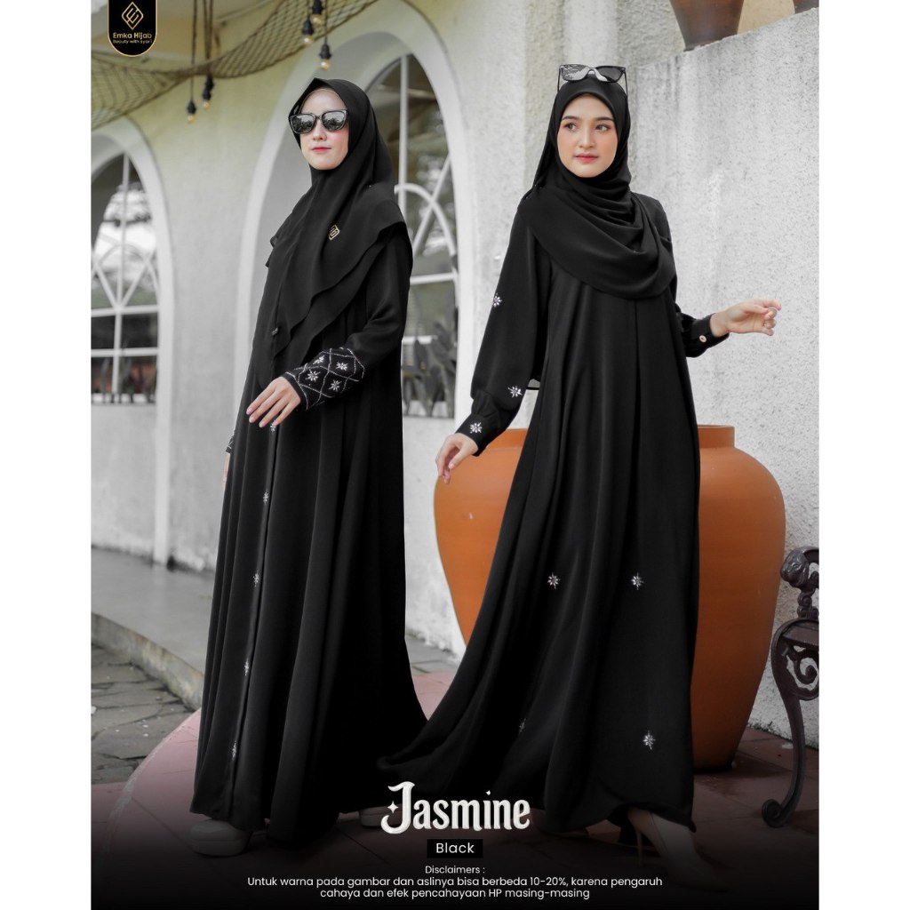 Gamis Abaya Jasmine Original Emka Hijab Abaya Swarovski Paulista