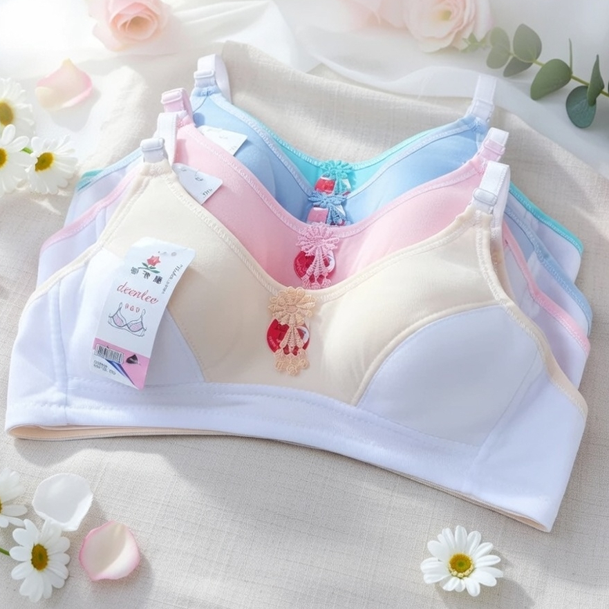 Sport Bra Remaja / BH Remaja / Sport Bra ABG / BH Bra Pelajar Anak Perempuan Polkadot Bahan Katun