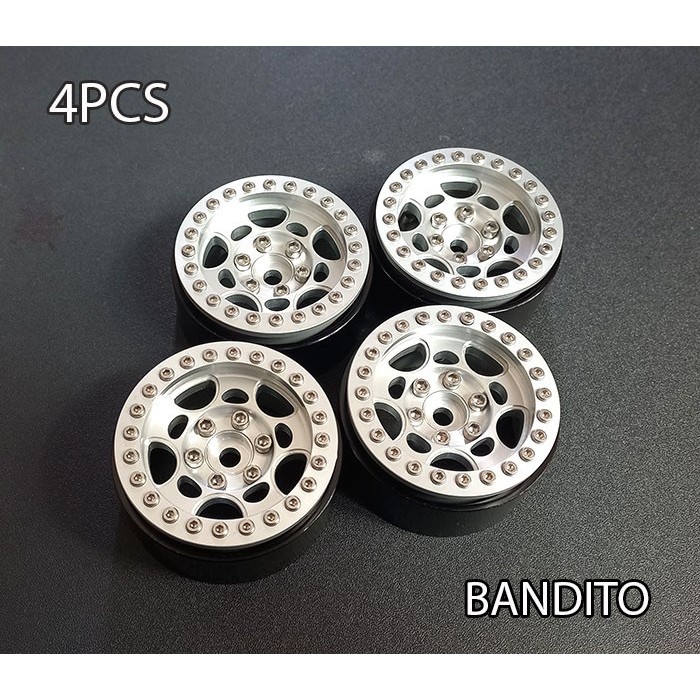 Bandito Velg Beadlock Aluminium V3 Silver 1.9 Wheels SCX10 TRX4 RGT