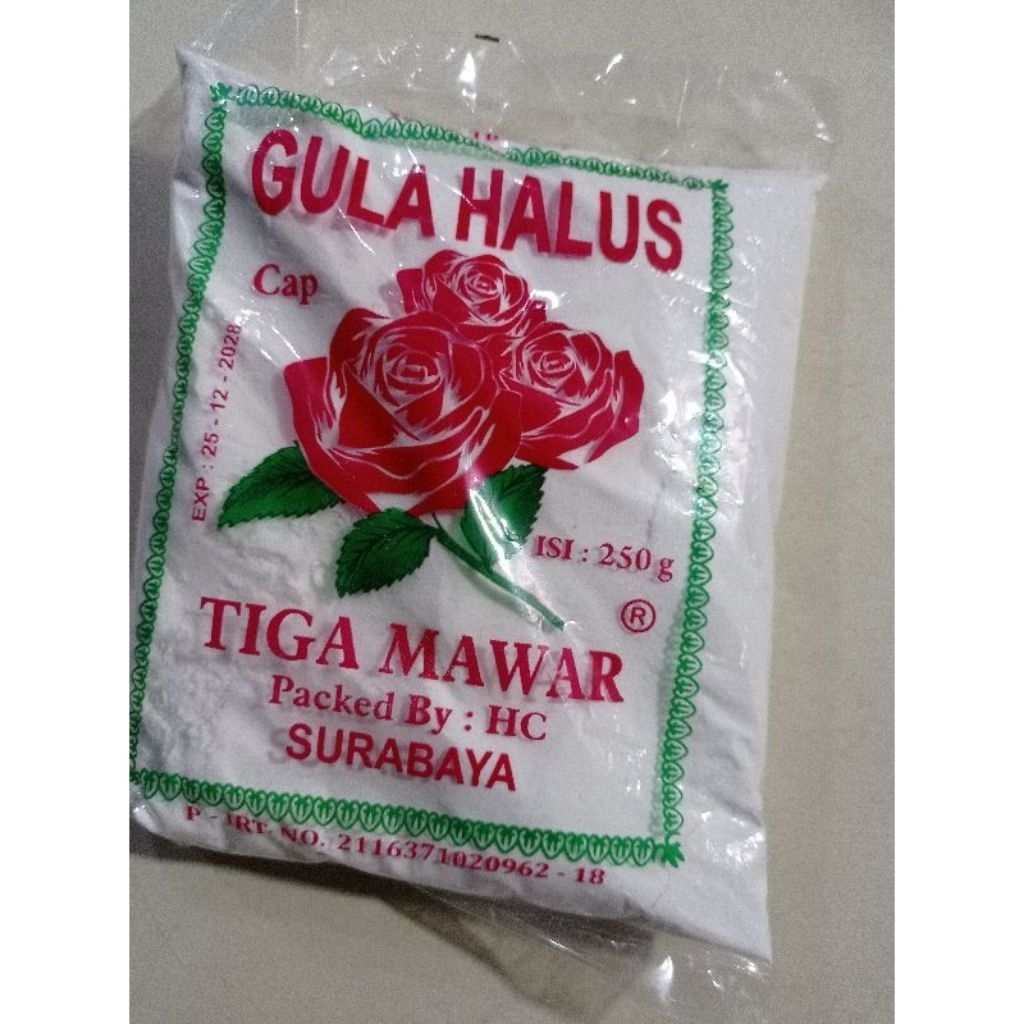 gula halus cap mawar 250 gr.