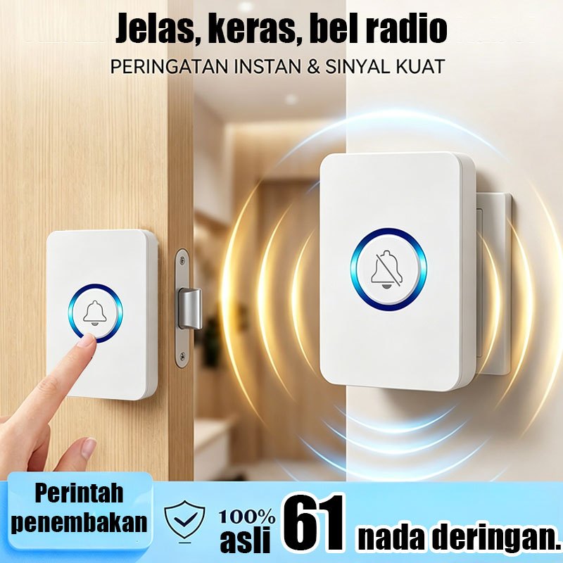 bell rumah tanpa kabel jarak jauh pintu rumah wireless listrik rumah tanpa kabel door bell wireless
