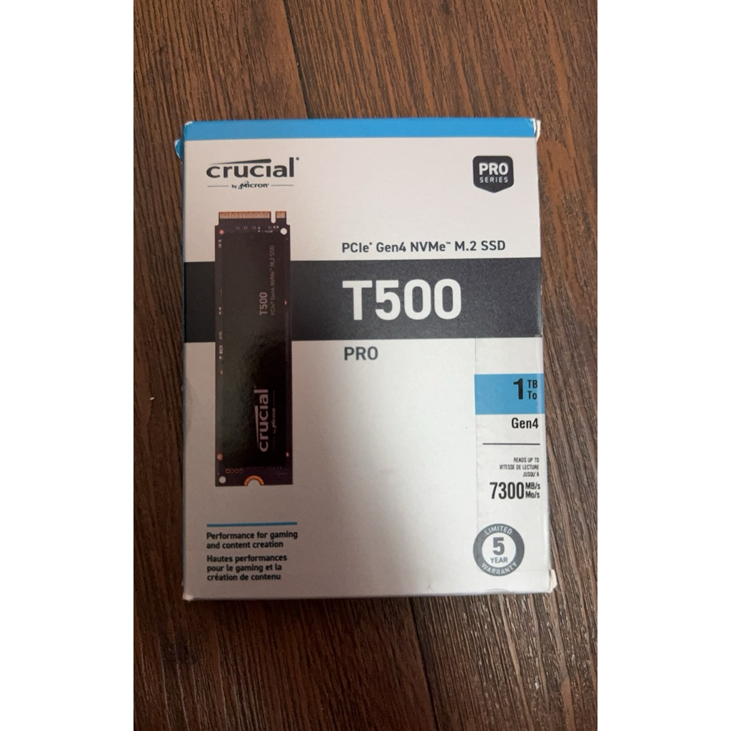 SSD Crucial T500 PRO 1TB PCIe Gen4 NVMe M.2 - Bekas Sentinel 99% Fullset