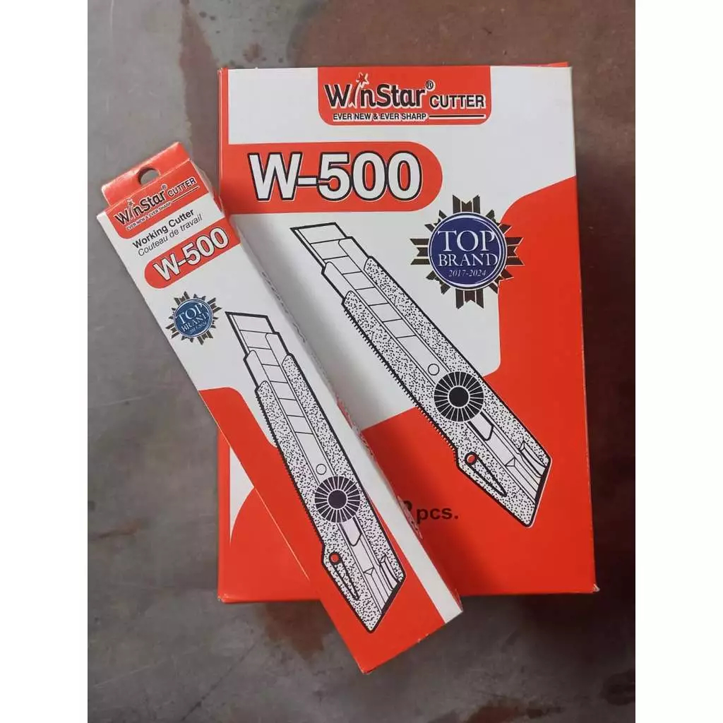 WINSTAR CUTTER BESAR W-500 [12 pcs] / CUTTER BESAR L500 // Cutter besar lock putar / CUTTER murah/Cu