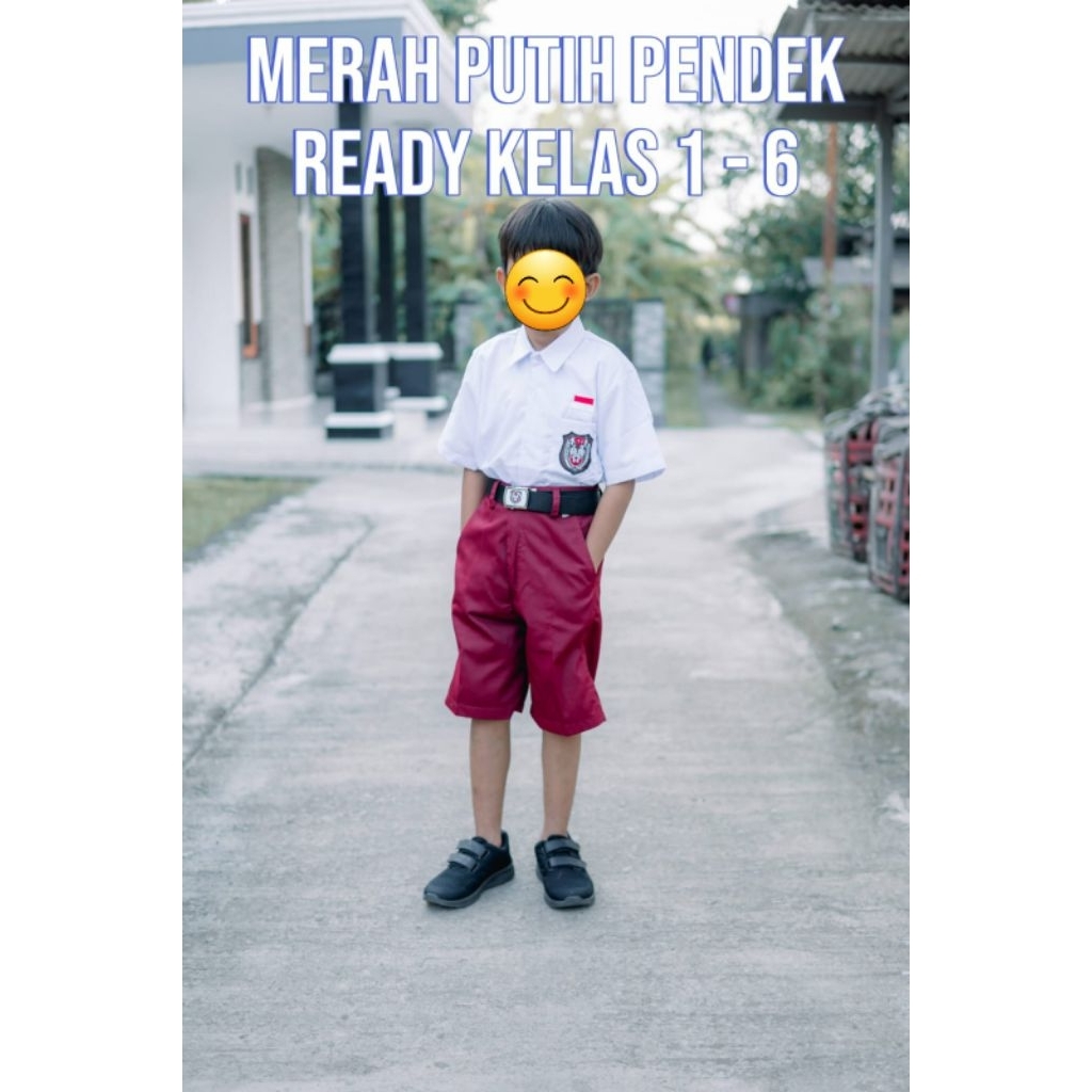 SERAGAM SD MERAH PUTIH PENDEK LAKI LAKI