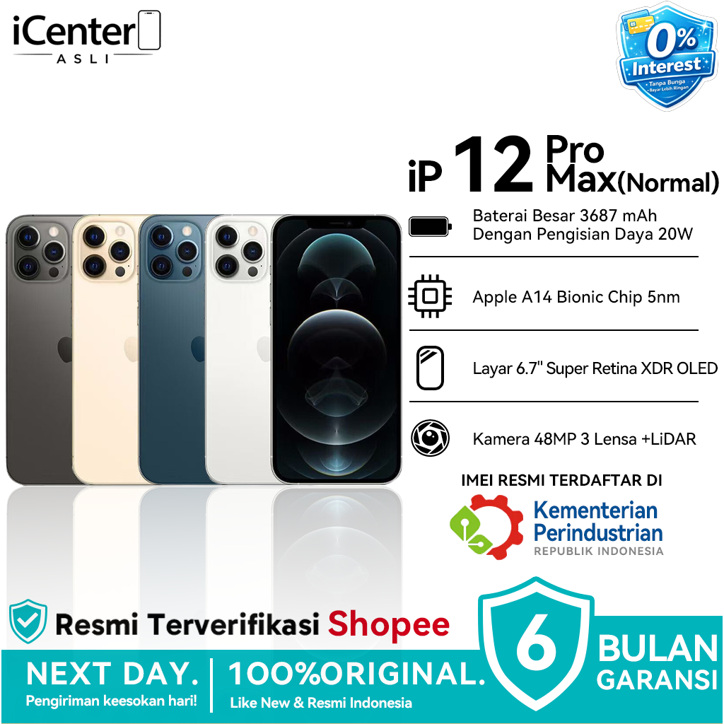iPhone 12 Pro Max / 12 Pro 128GB/256GB Second Fullset Mulus LCD 100% Original No Recond No Refurb Go