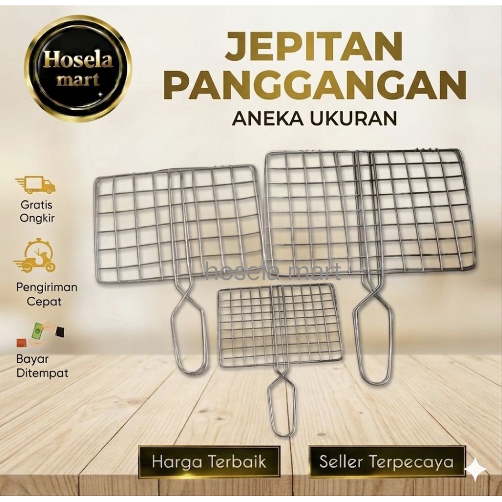 Alat Panggangan Ikan ukuran Besar / Panggangan Jepit  / pemanggang Ikan Jepit import murah BBQ / gri