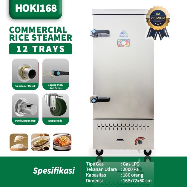 Rice Steamer 12 tray /steamer gas 12 tray /12 nampan / mesin pengukus nasi steamer 12 tray