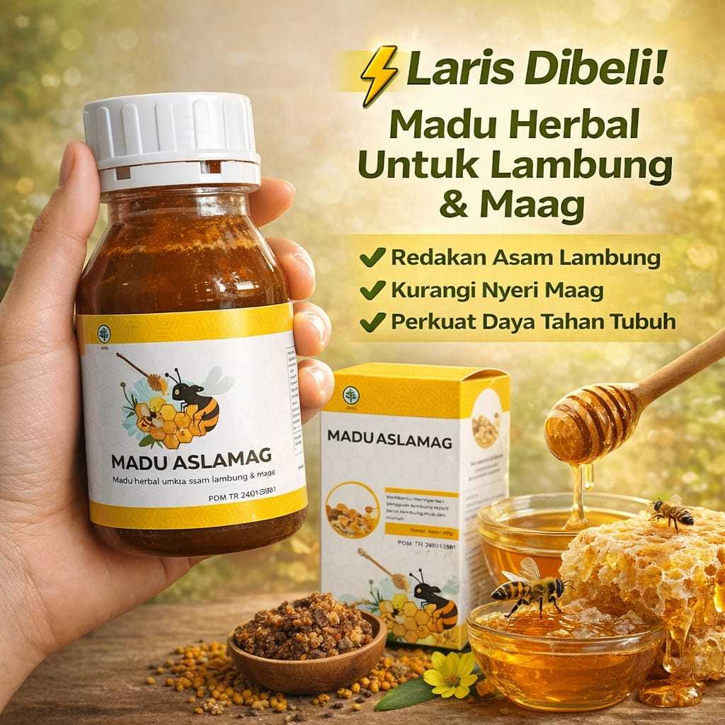 Madu Aslamag Obat Kembung Asam Lambung Tukak Asam dan Gerd 350gr