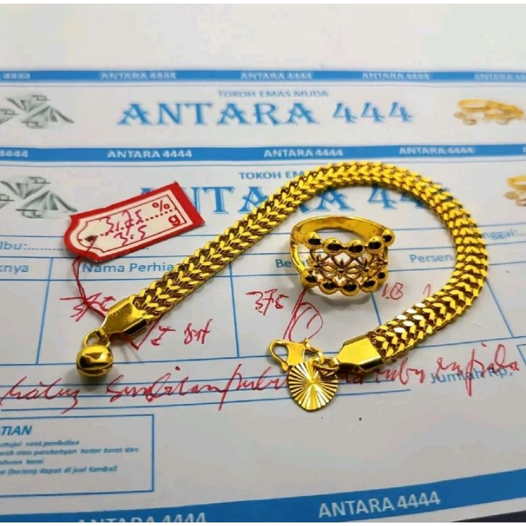 GELANG TIKAR FREE CINCIN DUBAI MEWAH BERKELAS BERLAPIS EMAS MUDA FREE SURAT NOTA DARI TOKO