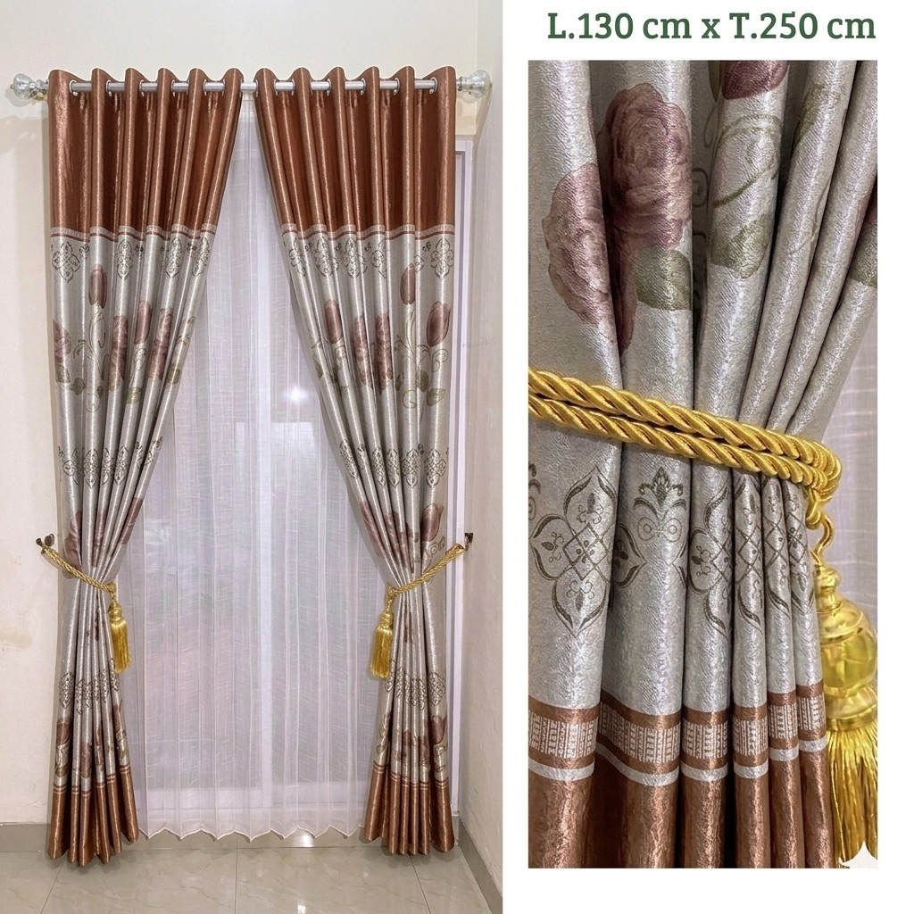gorden mewah model smokring 12 lubang motif bunga tulip