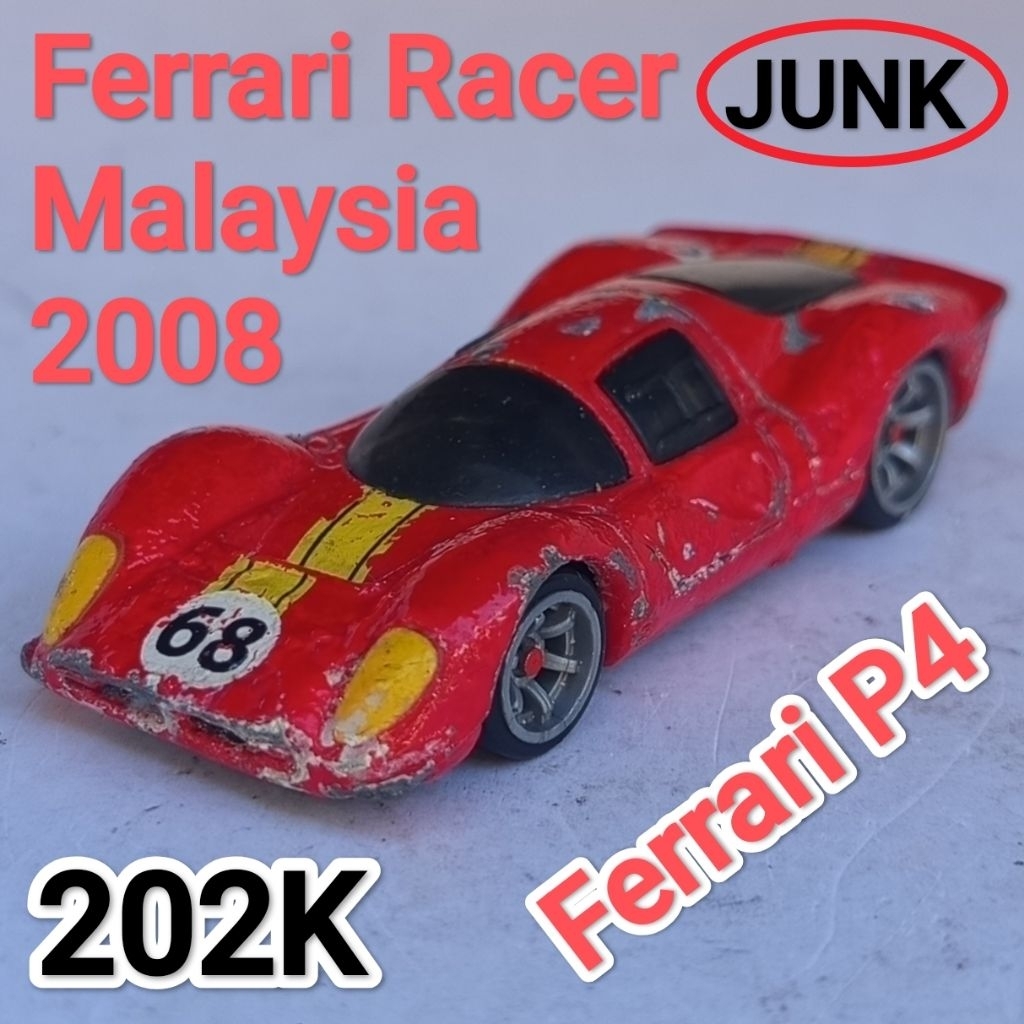 Hot Wheels Ferrari Racer P4 Merah Loose