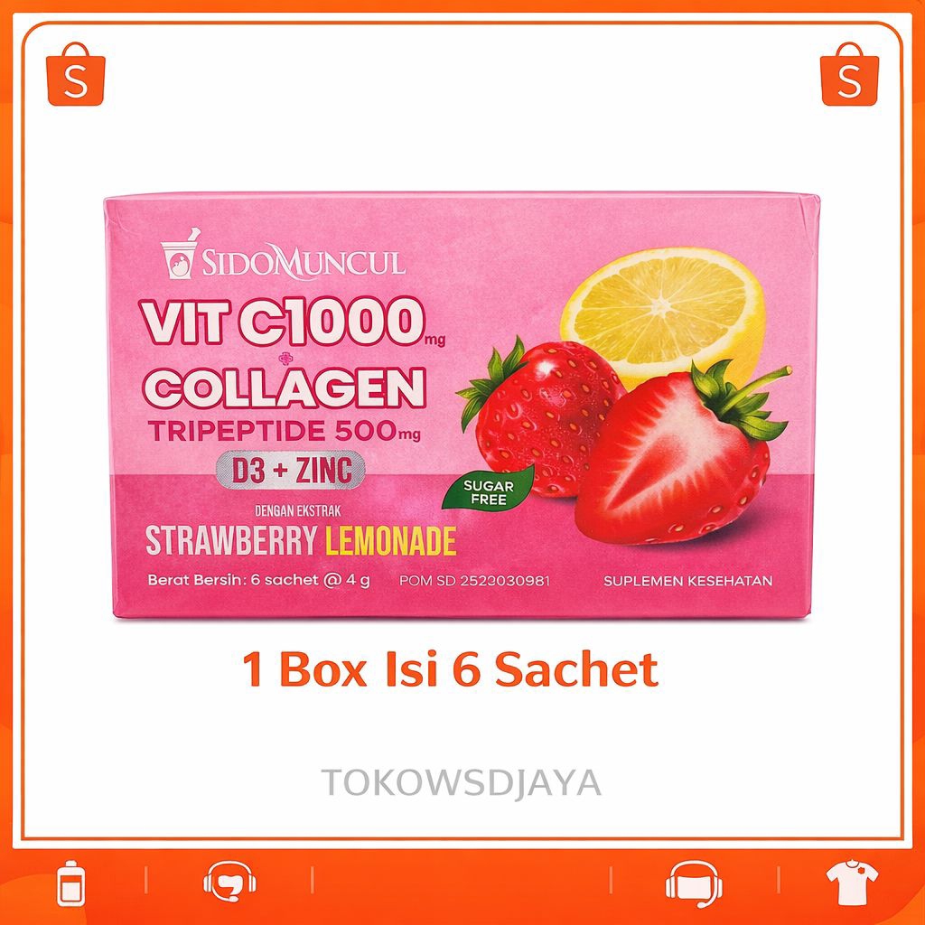 SidoMuncul VIT C1000 mg COLLAGEN D3 PLUS ZINC 1 BOX 6 SACHET