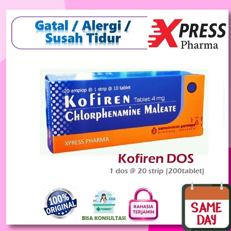 XPRESS  Kofiren DOS Obat Gatal Alergi Susah Tidur Koviren Cofiren Coviren Box Dus Tablet CTM Zet