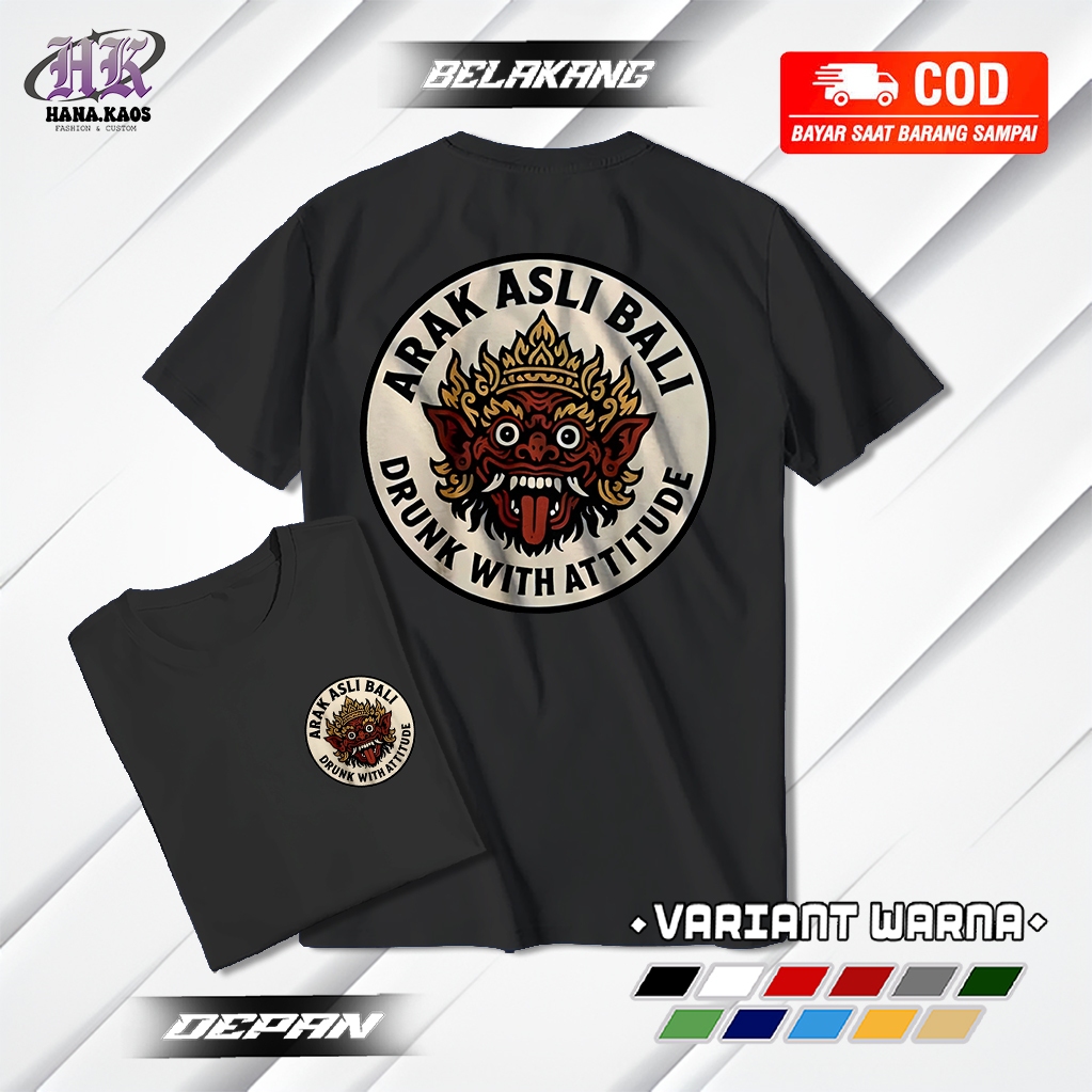 HANAKAOS - KAOS DISTRO ARAK BALI ASLI  KAOS PREMIUM  T-SHIRT CLASSIC  BAJU BALI