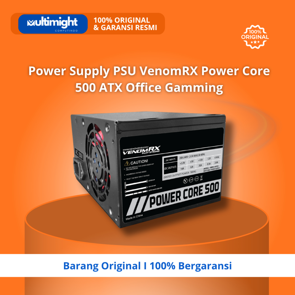 Power Supply PSU VenomRX Power Core 500 ATX Office Gamming