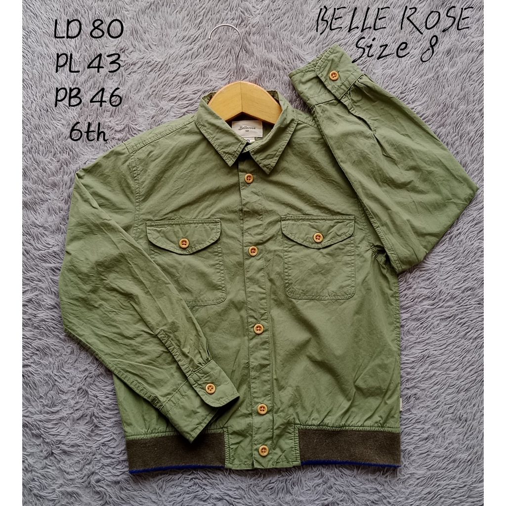 Jaket Kemeja rib lengan panjang 6th BELLE ROSE