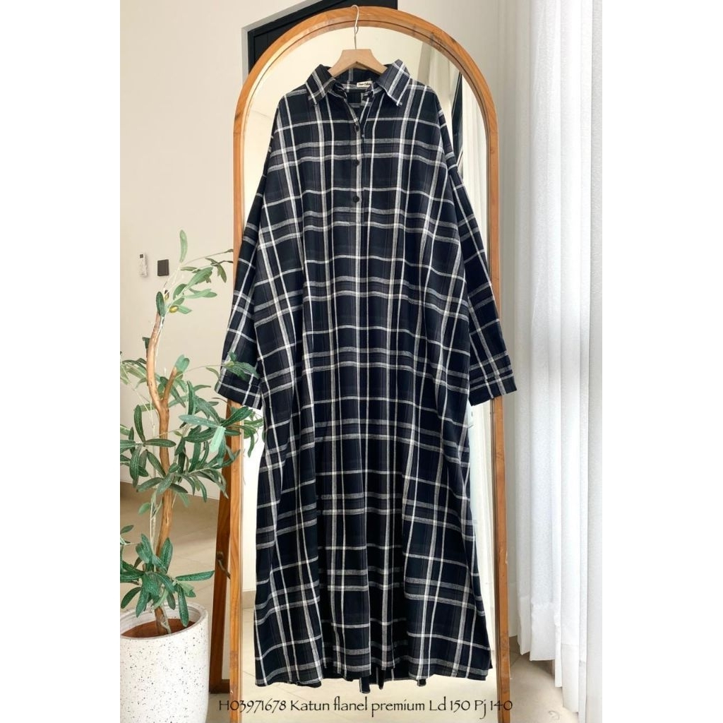 Real pic ORIGINAL dan TERMURAH Gamis jumbo Flanel PREMIUM / Maxi Dress Oversize Flanel PREMIUM / Max