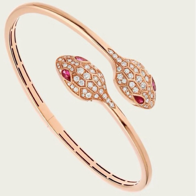Love Of Roses 2 Gelang Tangan Model Ular Kembar Titanium Aksesoris Fashion Wanita