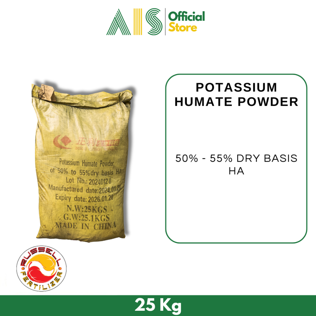 Russell Fertilizer - Pupuk Potassium Humate Powder Kalium Humate Powder 25Kg