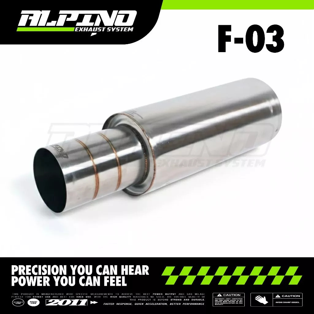 Knalpot Racing Mobil Alpino Muffler F-03 Suara Gahar Ngebas Stainless Premium | original product 100