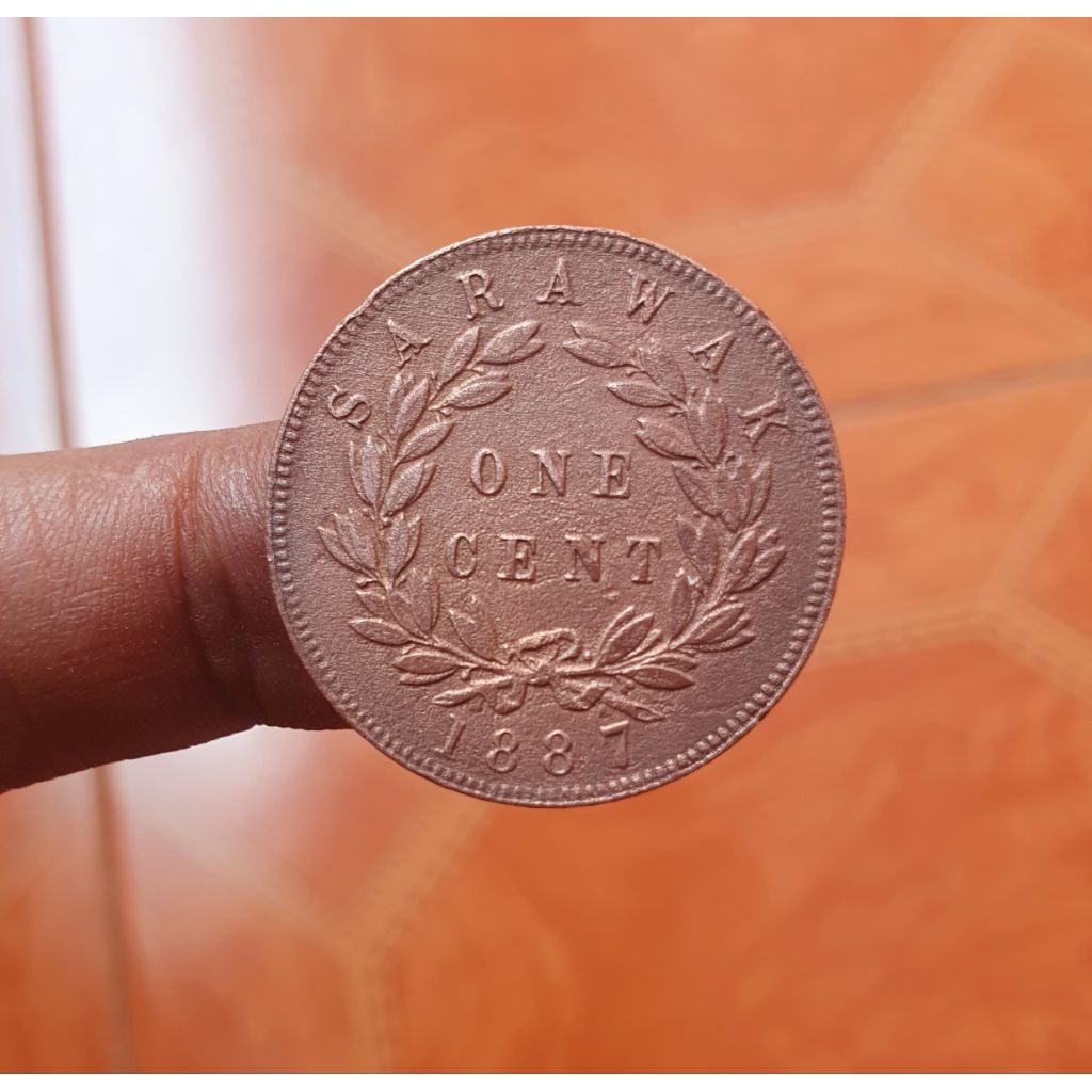 koin 1 cent tahun 1887 rajah c.brooke sarawak