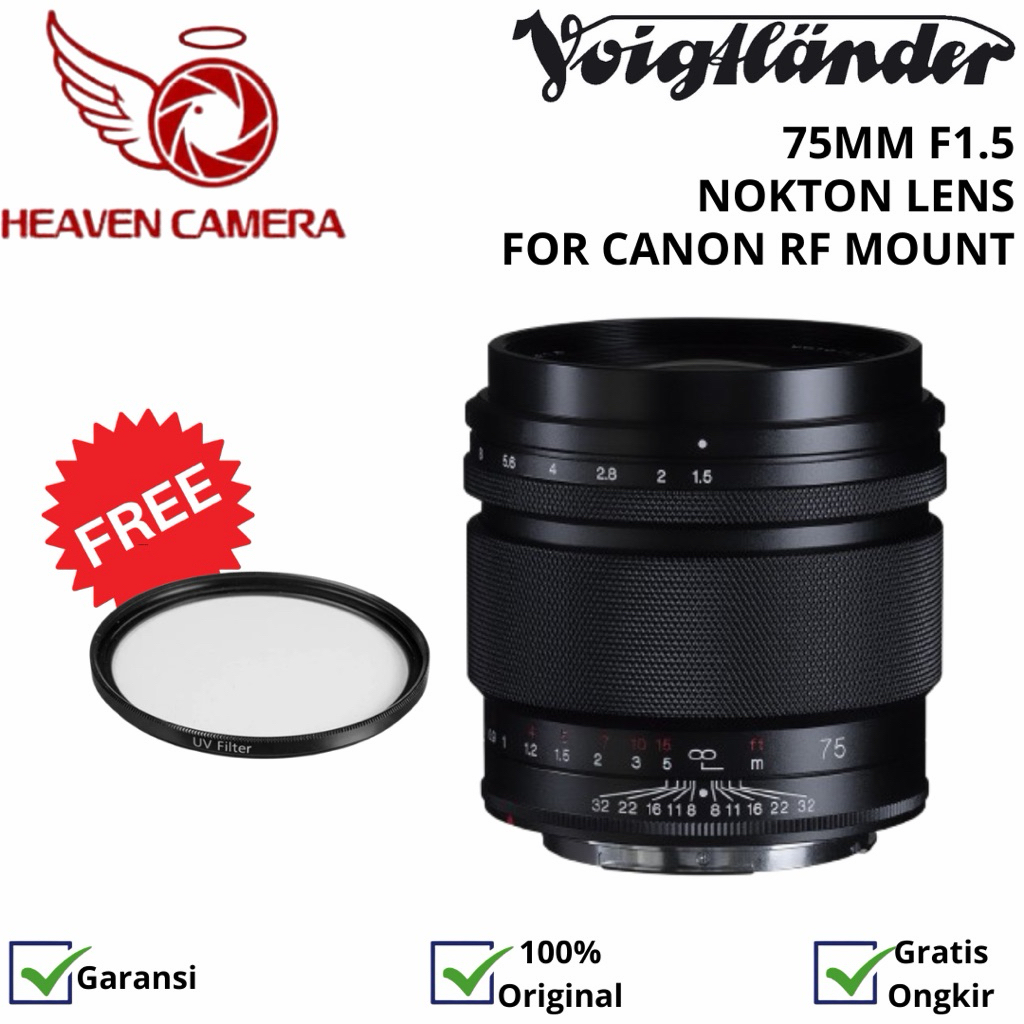 Voigtlander NOKTON 75mm F1.5 Aspherical Lens for Canon RF Garansi Resmi