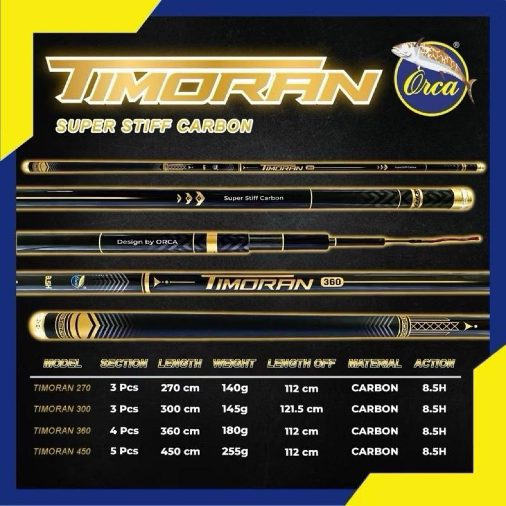Joran Tegek Orca Timoran Super Stiff Carbon Joran Tegek Ruas Ros Panjang