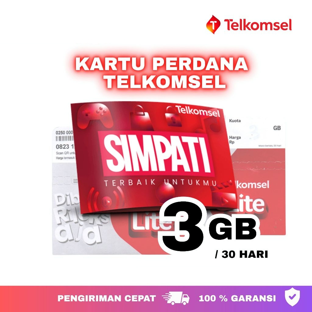 Kartu Perdana Tsel, Simp , By U, Tri 3 INDOSAT, Kuota Paket Data Internet 6gb , 7gb, 8gb , 10gb , 12