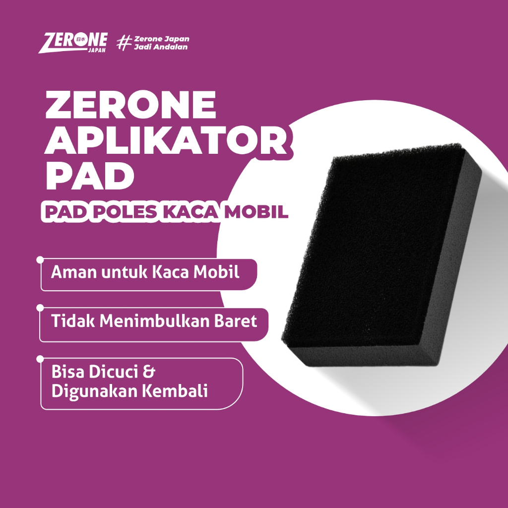 Zerone Japan Aplikator Pad Poles Kaca Mobil Aman Tidak Baret Bahan Lembut 9,5x5cm