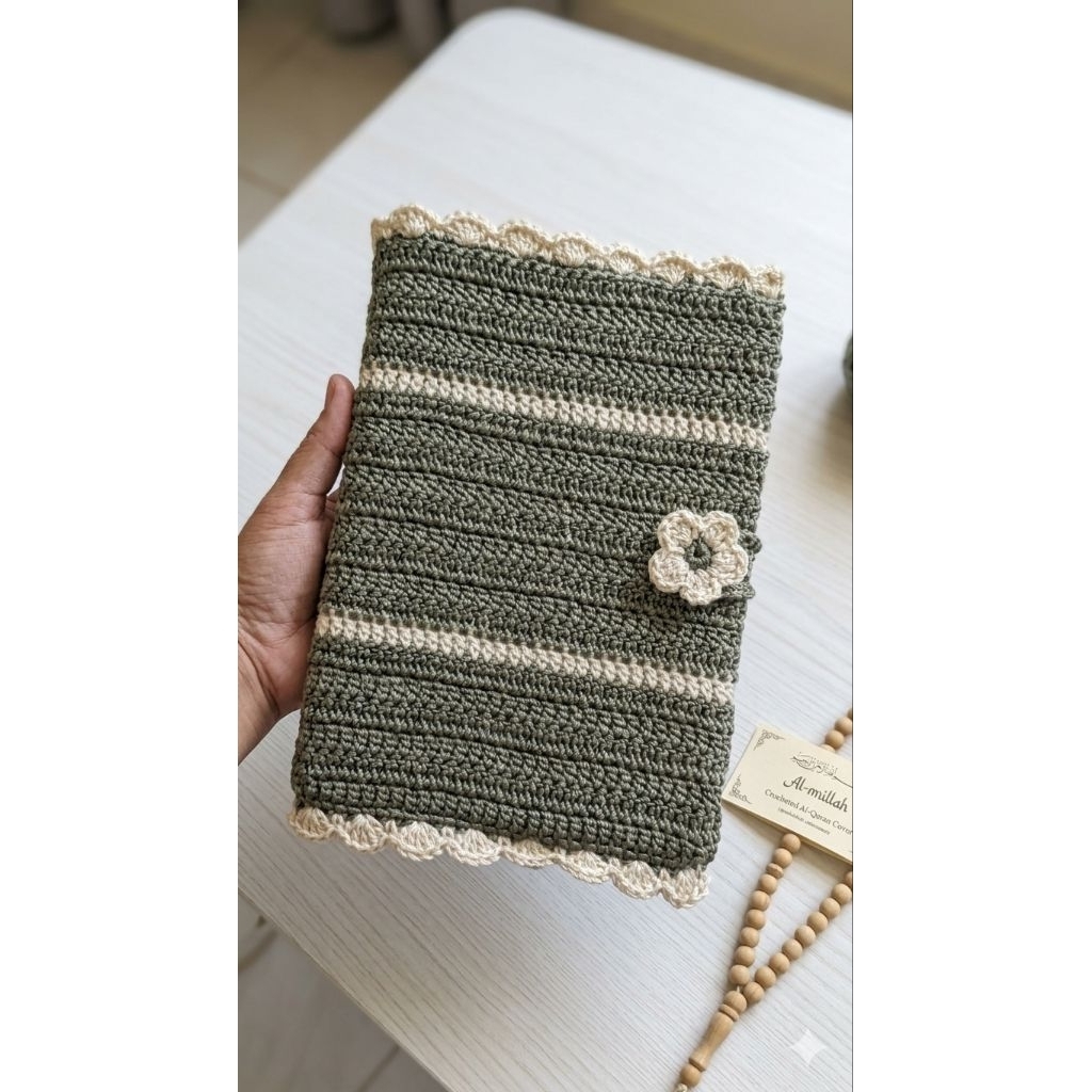Cover Al-Quran Rajut/Sampul Al-Quran Rajut/Cover Buku Rajut Handmade