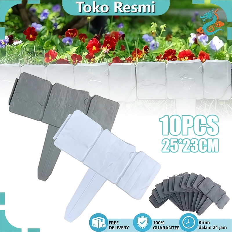 Isi 10 Pagar Taman Plastik Mini Pembatas Tanaman untuk Kebun & Halaman Dekorasi Taman Minimalis DIY
