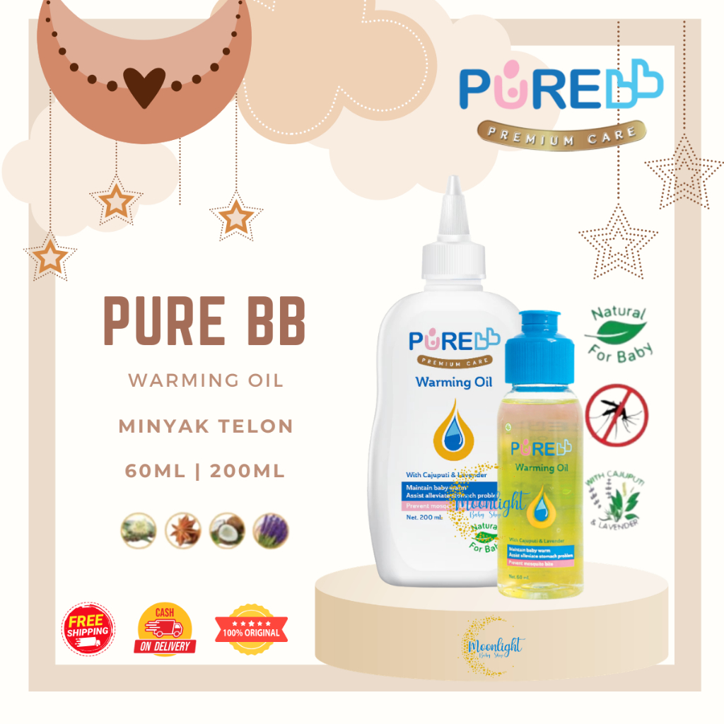Pure Baby Warming Oil 60ml | 200ml - Minyak Telon PURE BB