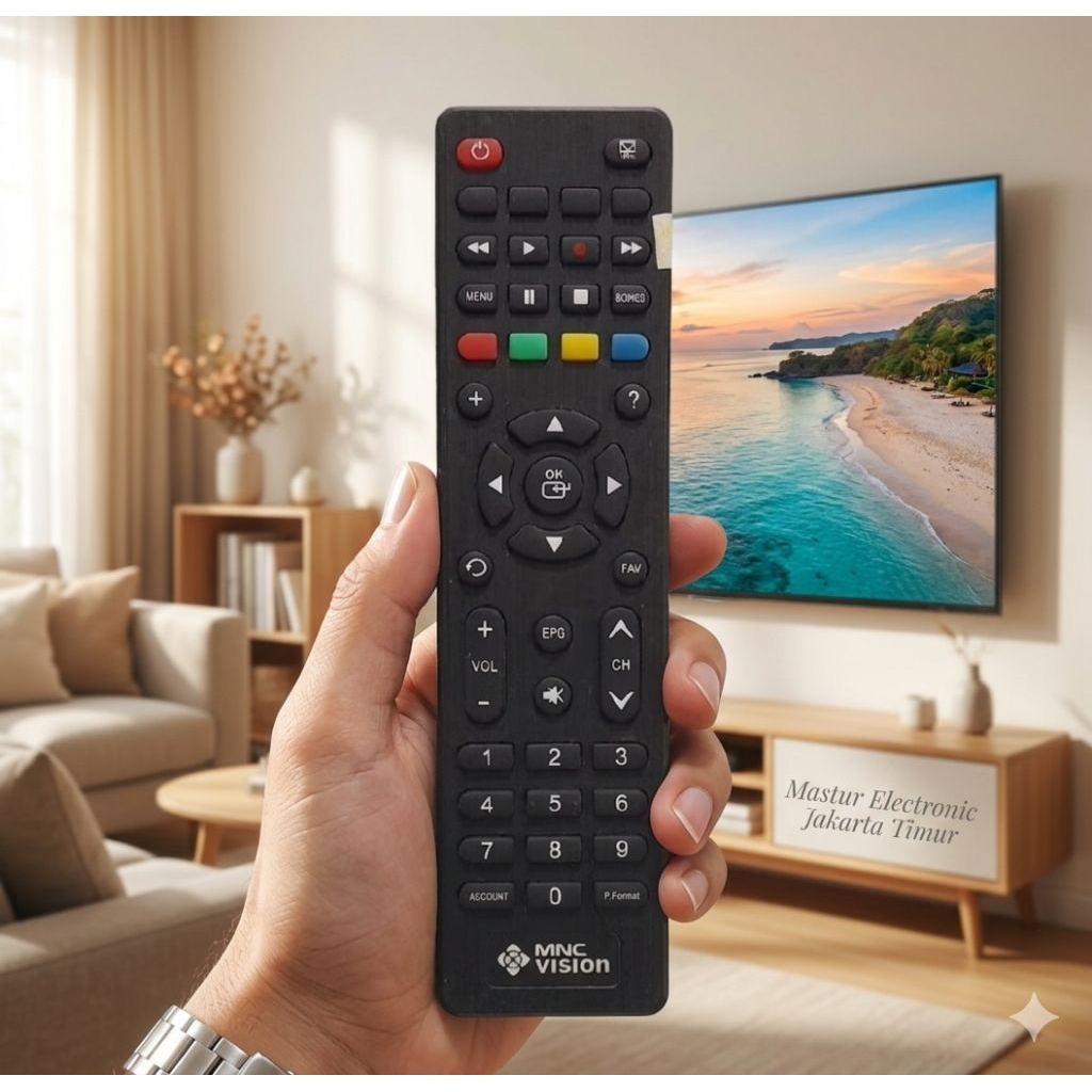 REMOTE REMOT RECEIVER MNC VISION MAIL ACCOU ORIGINAL ASLI HITAM