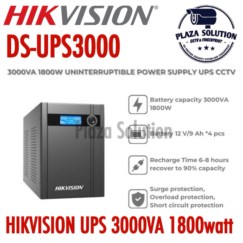 HIKVISION UPS DS-UPS3000 3000VA 1800W UNINTERRUPTIBLE POWERSUPPLY UPS CCTV