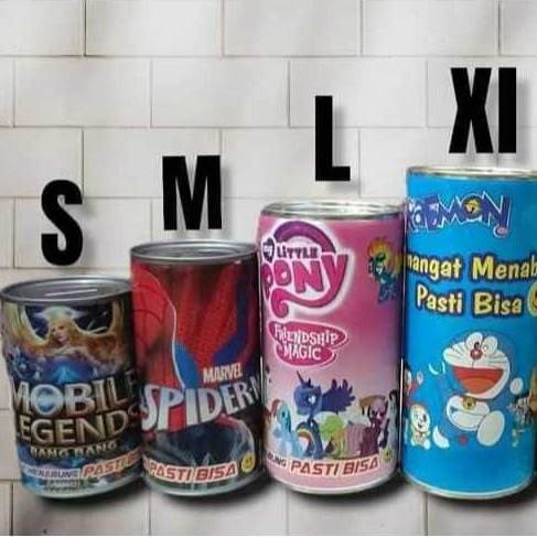 Celengan Target Tabung Kaleng karakter
