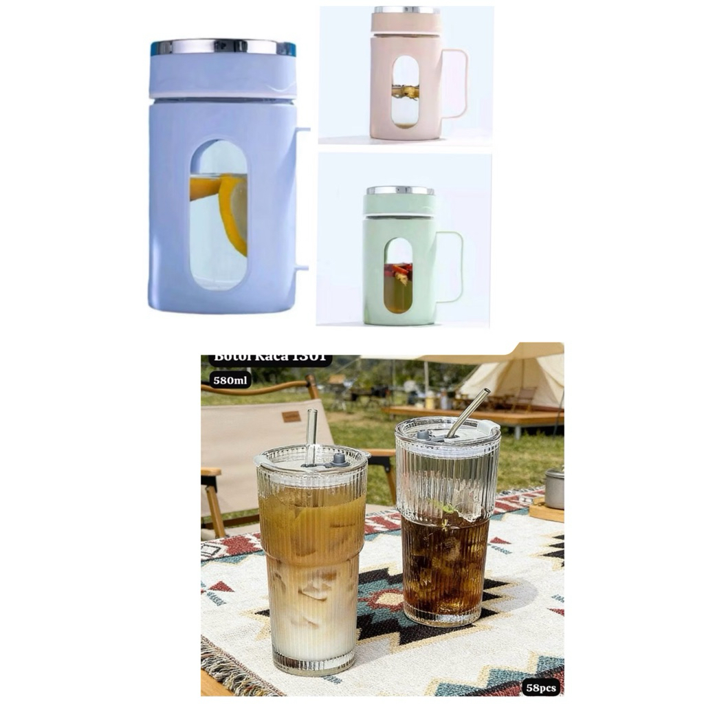 JS Gelas Kaca Tumbler/Gelas Kaca Gagang 500ml/Gelas Souvenir