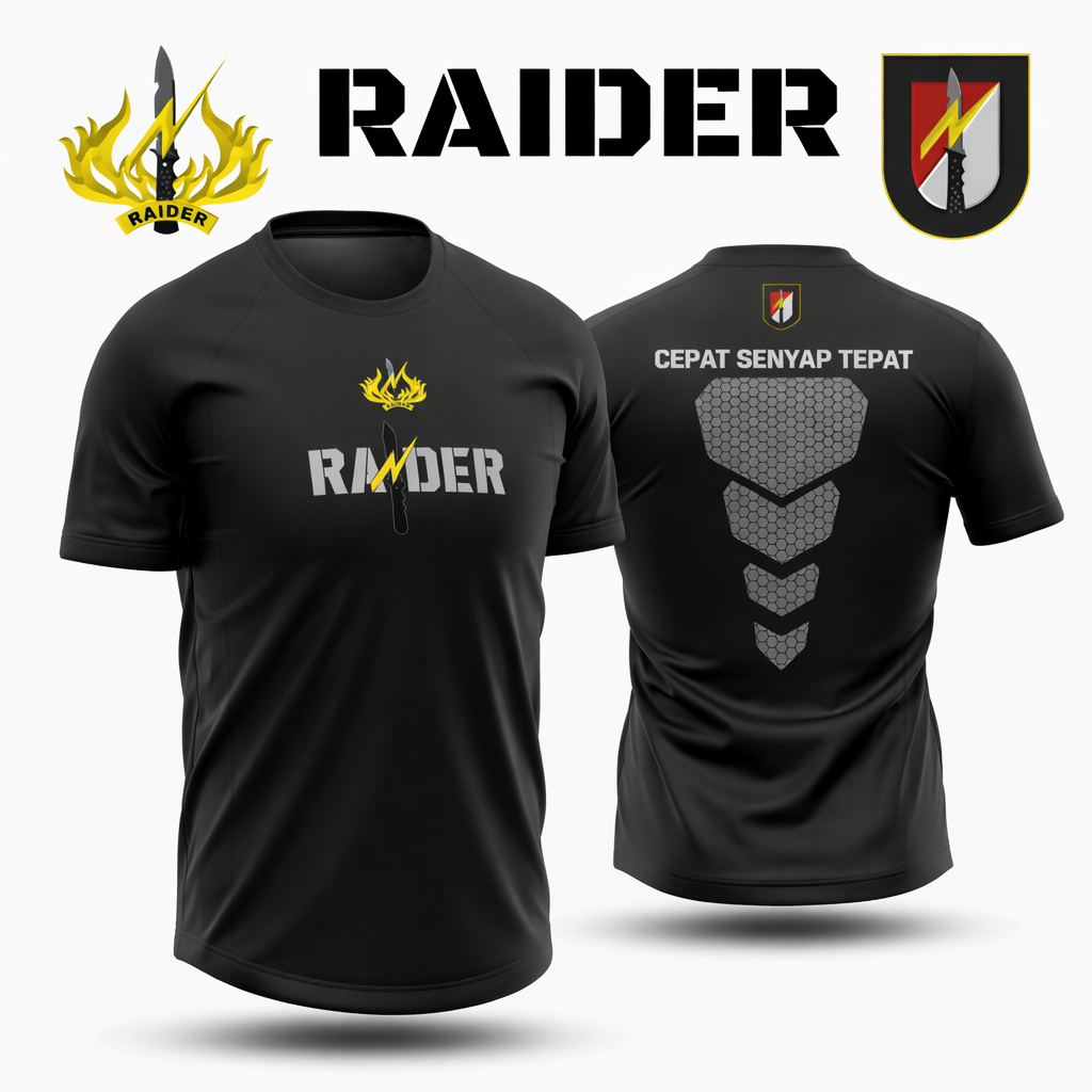 Kaos Hitam Raider Tni Ad Bahan Drifit