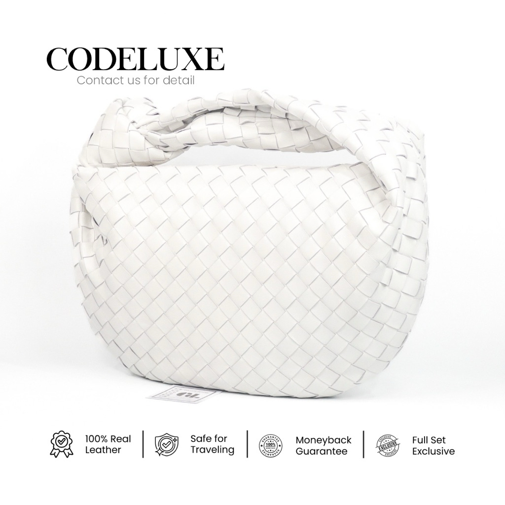 [CODELUXE] Teen Jodie Calfskin+Lambskin White GHW