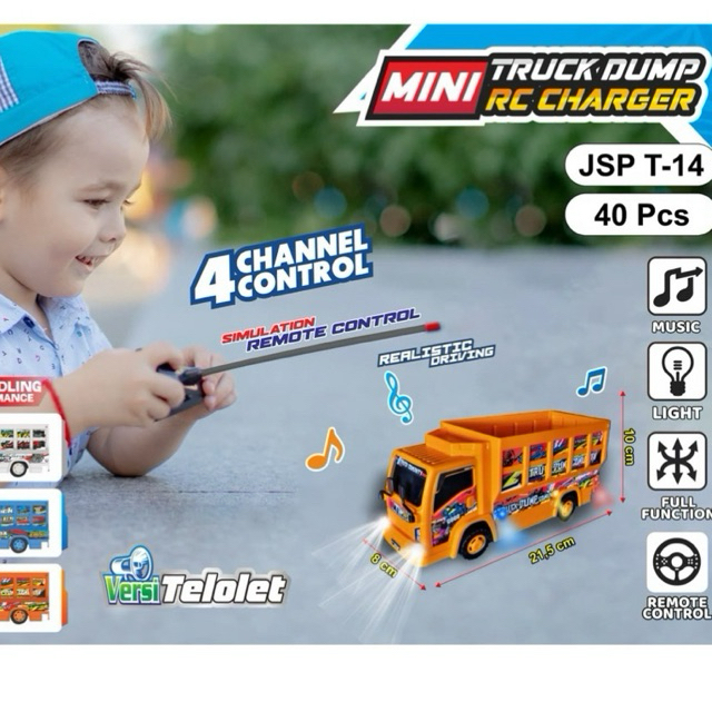 Mainan Mobil Remot truk Dump Basuri/Mobil truk RC dump Jspt14