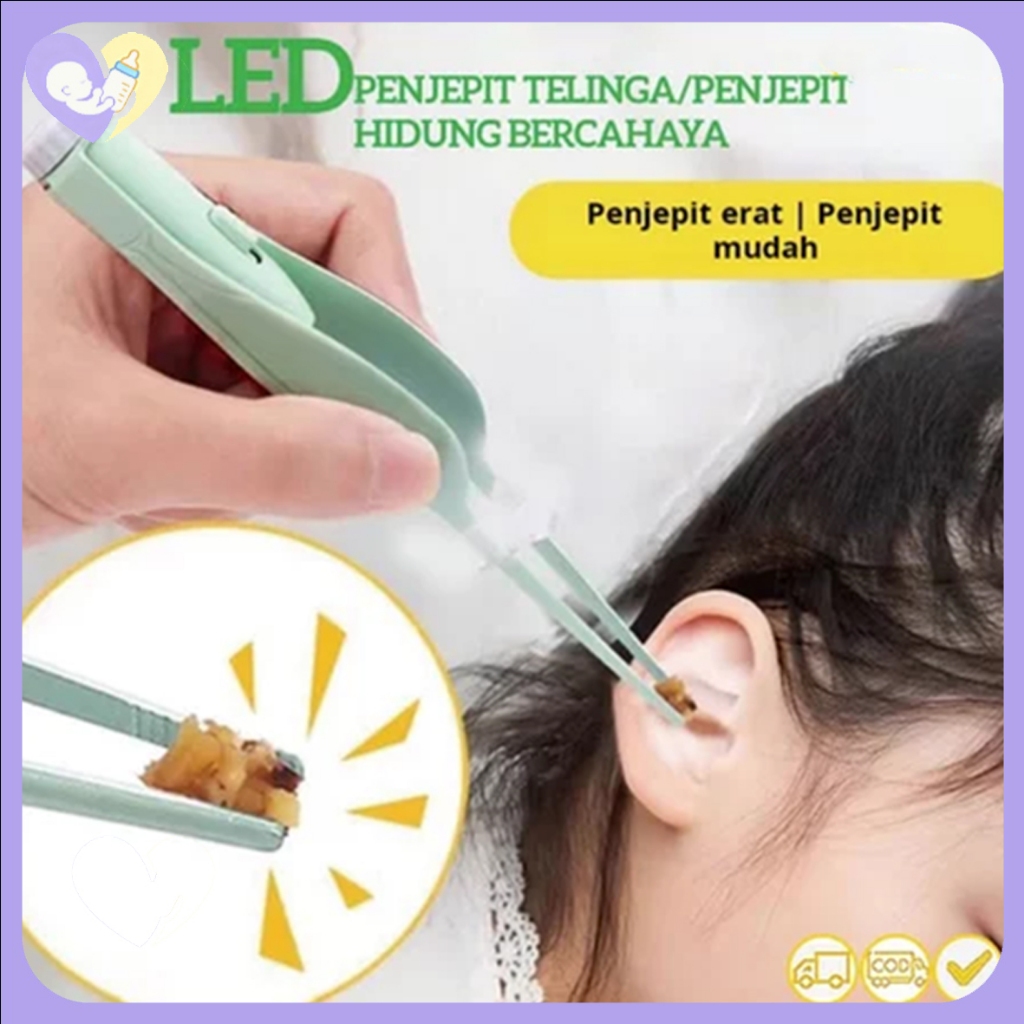 Alat pembersih telinga bercahaya  Ear cleaning endoscope , penjepit telinga, artefak pembersih telin
