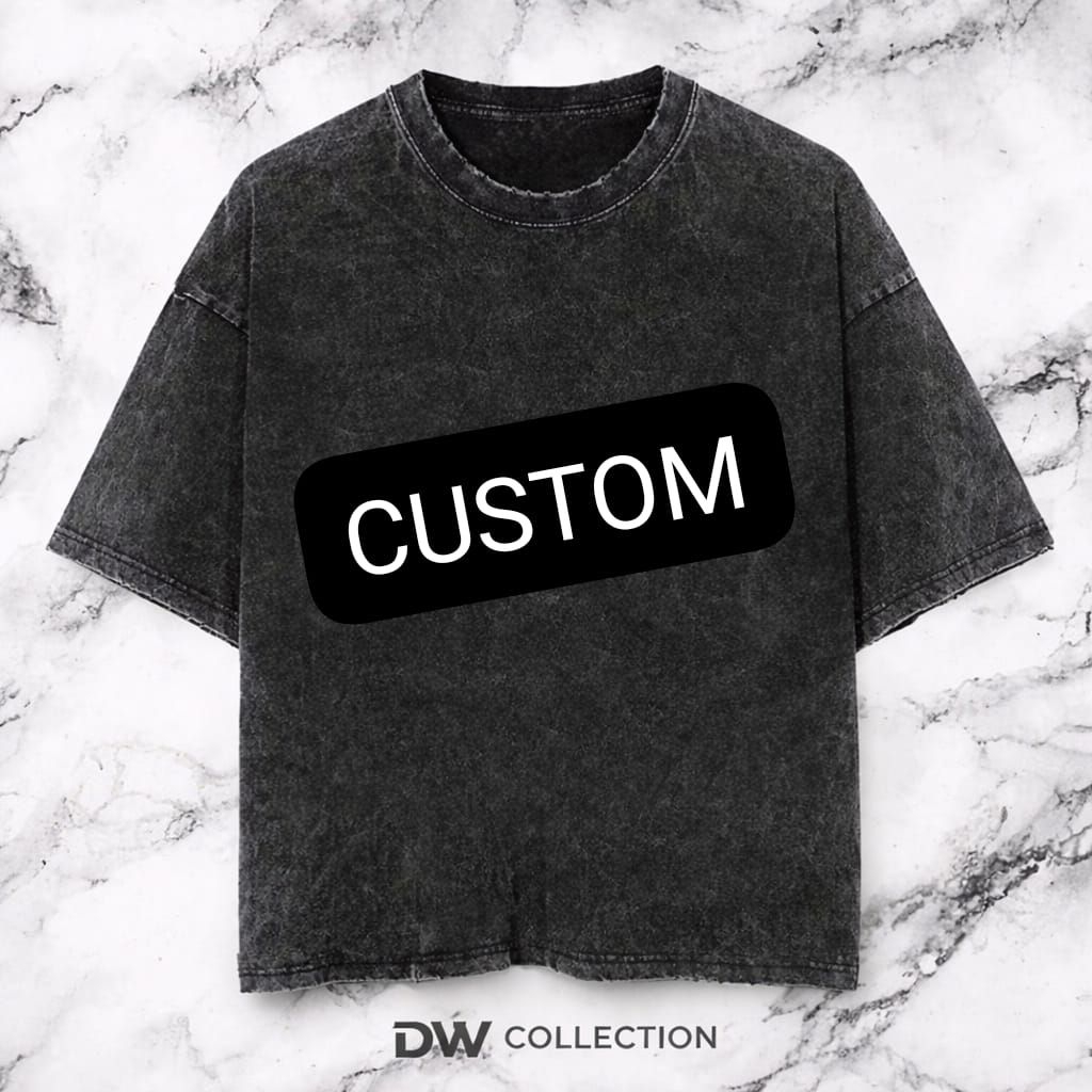 Kaos Sablon Custom Premium Washed Pria/Wanita | Cotton Combed 20s/24s Tebal | Kaos Distro Custom Des