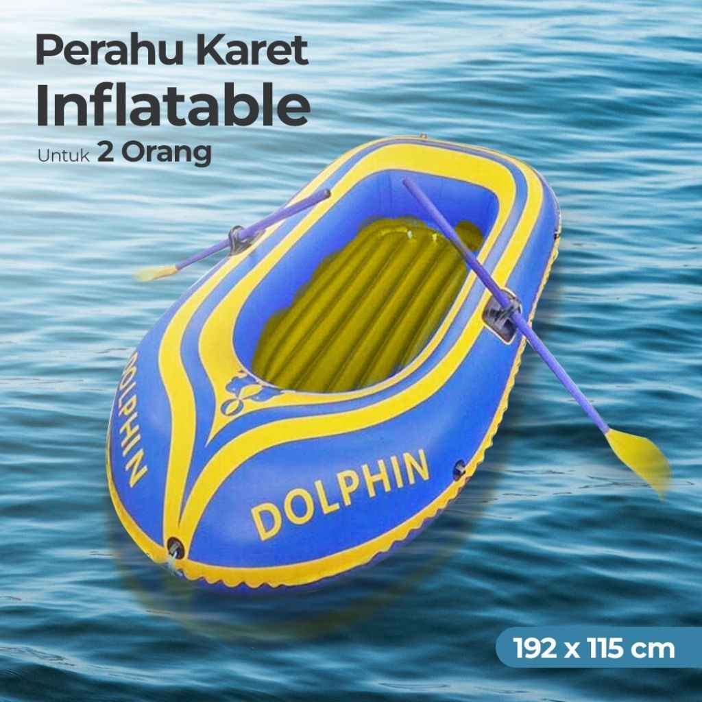 Perahu Karet Mancing Inflatable Boat 2 OrangSet