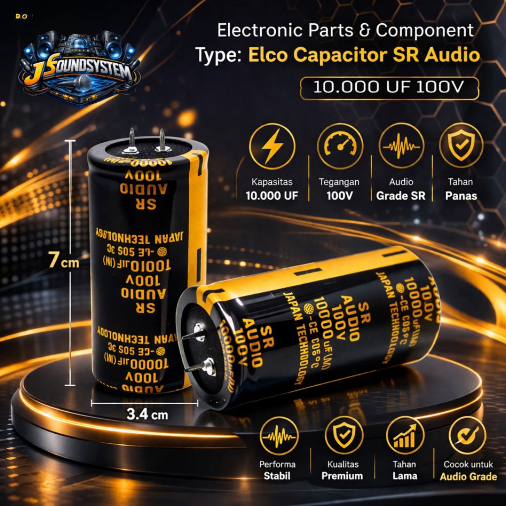 ELCO CAPASITOR SR AUDIO / ELCO 10.000 UF 100V