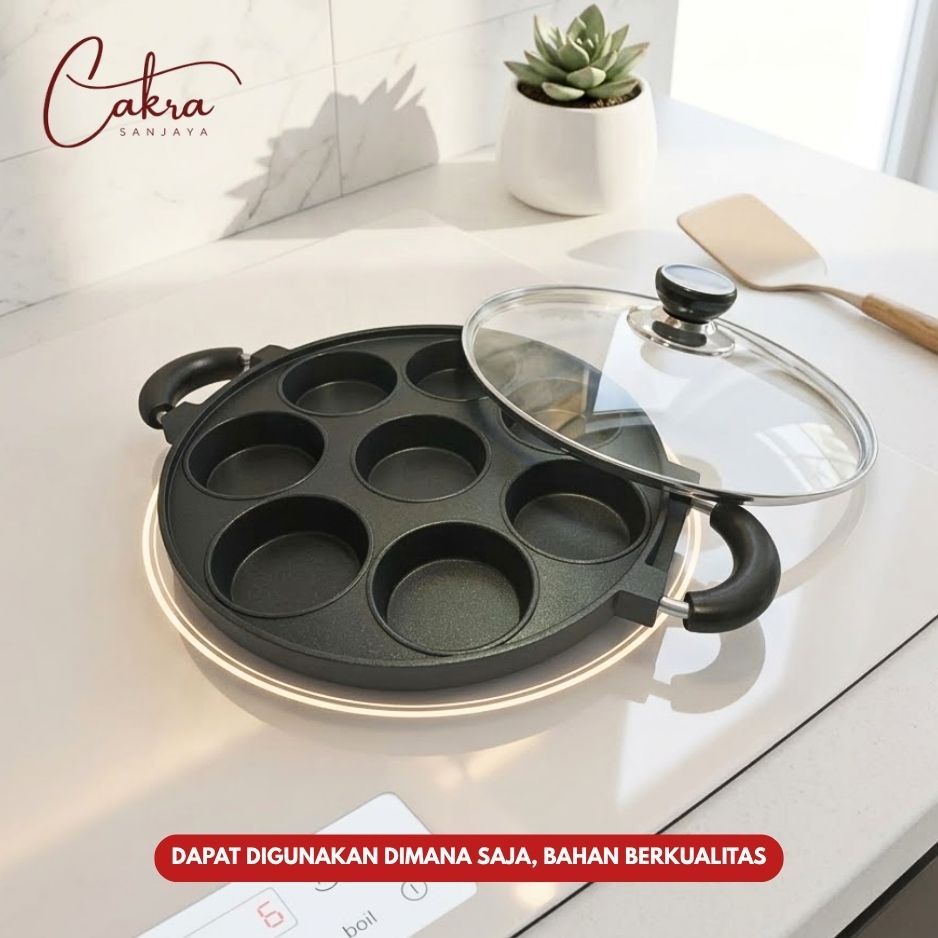 WAJAN TEFLON CETAKAN KUE MINI MARTABAK LUMPUR TAKOYAKI PUKIS PANCONG VARIASI 7 8 10 12 19 LUBANG