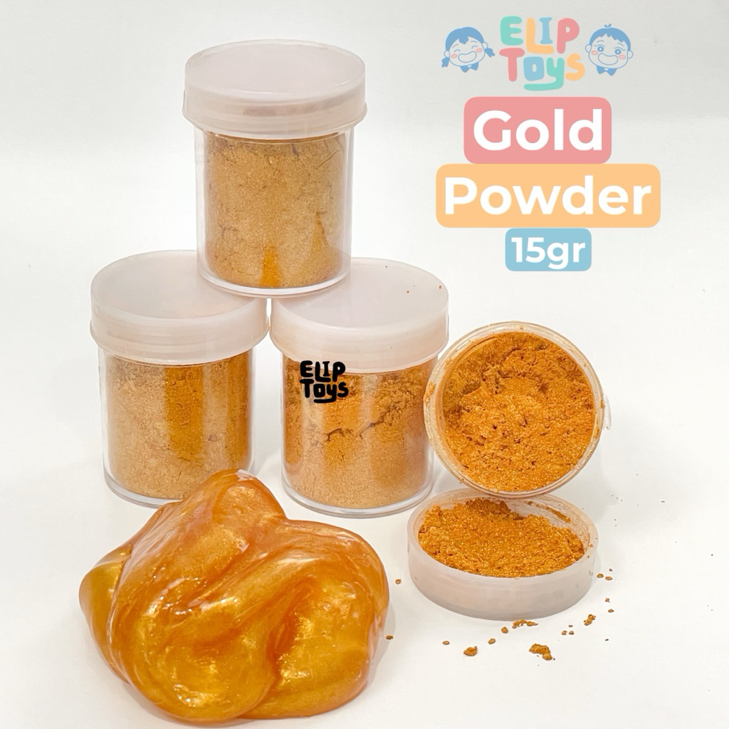 GOLD POWDER BUBUK EMAS METALIC 15GR BY ELIPTOYS DIY CRAFT CAT CREATIVITY