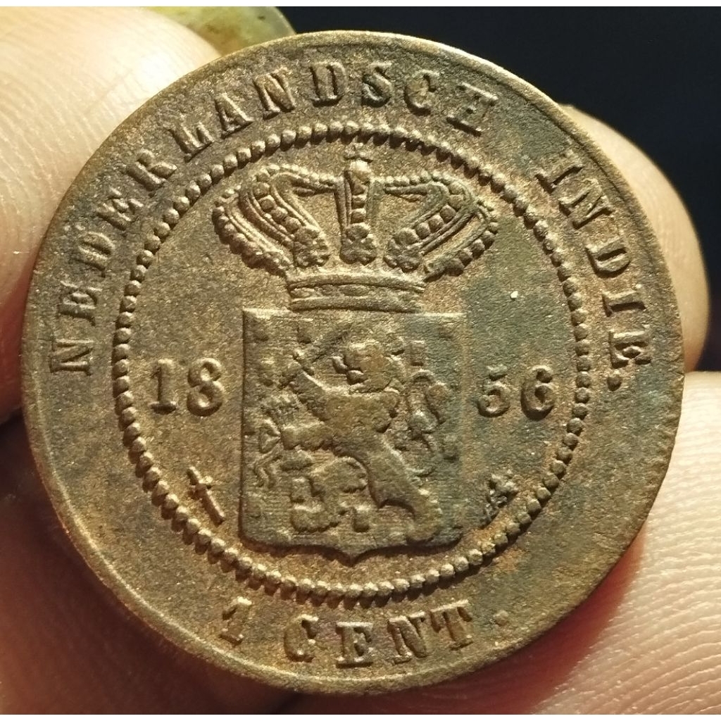 1 cent Benggol Nederland indie thn 1856 bekas beredar Asli