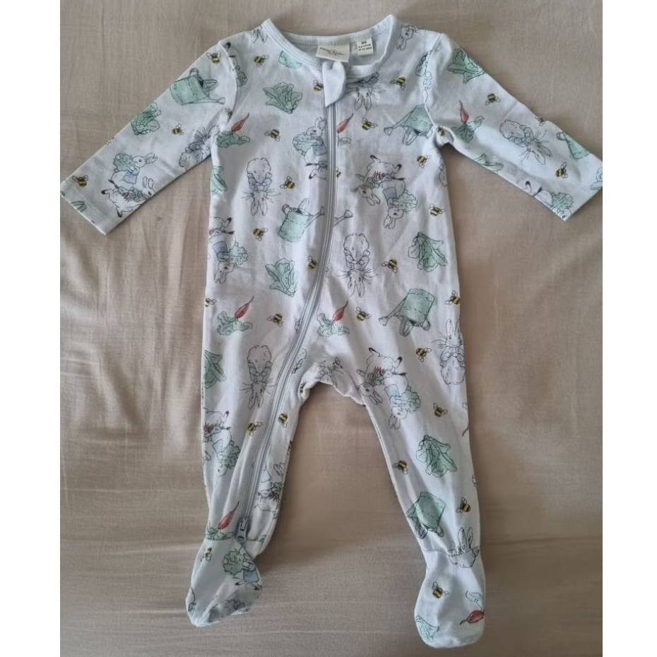 PETER RABBIT BABY JUMPSUIT SLEEPSUIT BLUE (PRELOVED)